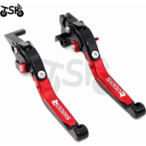 CNC Brake Clutch Levers Motorcycle For BMW S1000R S1000 R 2014 2015 2016 Foldable Extendable Logo (S1000R)