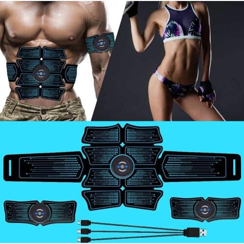 Home Gym USB Charging Abdominal Muscle Trainer Stimulator Electrostimulation Fitness Massager Abdomen Sport Fitness Equipment