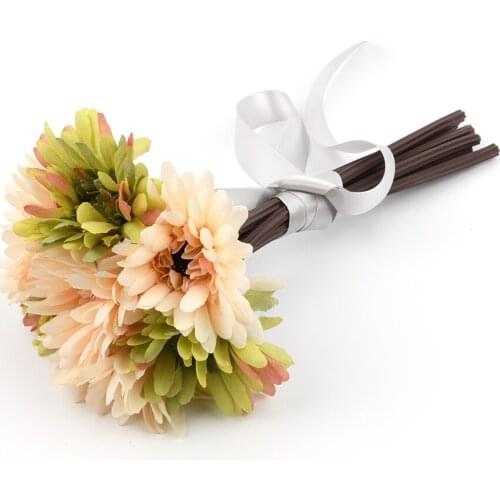 Gerbera/Daisy artificial flower cream daisy silk flowers for wedding bridal bouquet party decoration flowers decorative