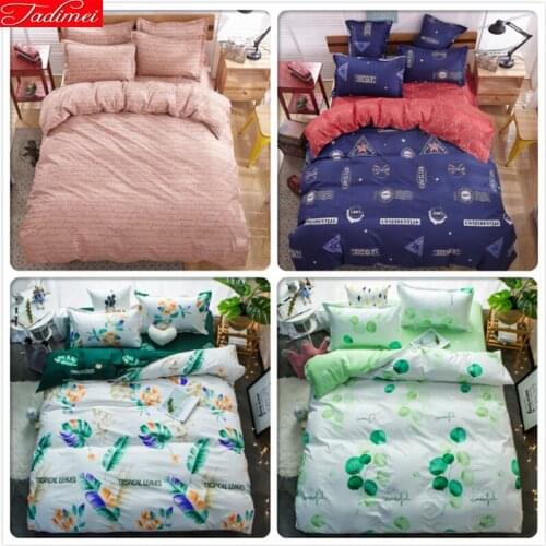 Blue Pink Green Gray AB Side Bedlien 1.5m 1.8m 2m Flat Sheet Bed Linens King Queen Double Size Duvet Cover Child Kids Bedclothes