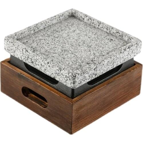 Commercial Mini barbecue grill table BBQ groove rock baking pan teppanyaki steak plate high temperature slate bbq plate 064-3