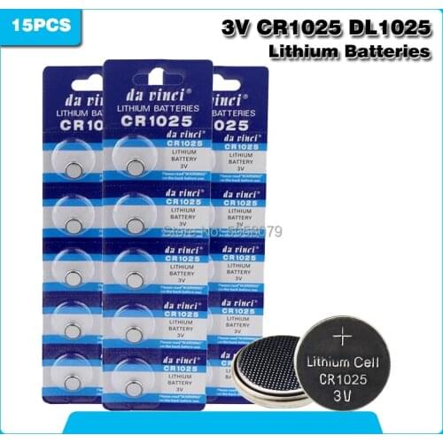 15pcs/lot 3V CR 1025 CR1025 Lithium Button Battery DL1025 BR1025 KL1025 Cell Coin Batteries For Watch Electronic Toy Remote