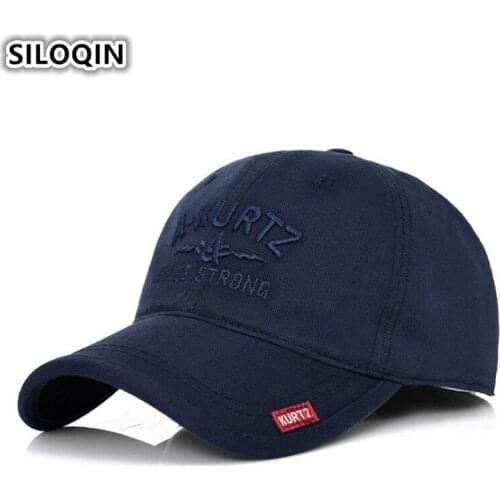 SILOQIN Mens Cap Stylish Adjustable Size Cotton Baseball Caps For Men With Letter Embroidery Snapback Male Bone Visor Dads Cap