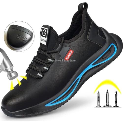 2021 New Men Safety Shoes Fashion Steel Toe Puncture Proof Work Shoes Male Anti-slip Indesturctible Footwear Industrial Shoes