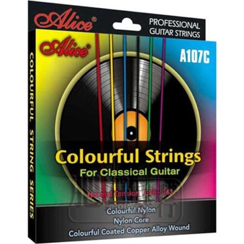 Alice A107C Six Colorful Classical Guitar Strings Set Nylon Core Coated Copper Alloy Wound Guitar Parts & Accessories