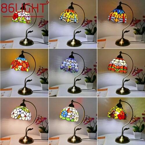 86LIGHT Tiffany Table Lamp Contemporary Retro Creative Decoration Desk LED Light For Home