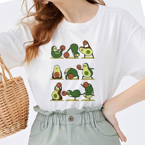 2020 New Avocado Shirt Vegan T Shirt Women Harajuku Kawaii Short Sleeve T-shirt 90s Korean Style Tshirt Fashion Top Female
