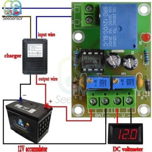 XH-M601 12V Battery Charging Control Board Intelligent Charger Power Supply Control Module Panel Automatic Charging/Stop Switch
