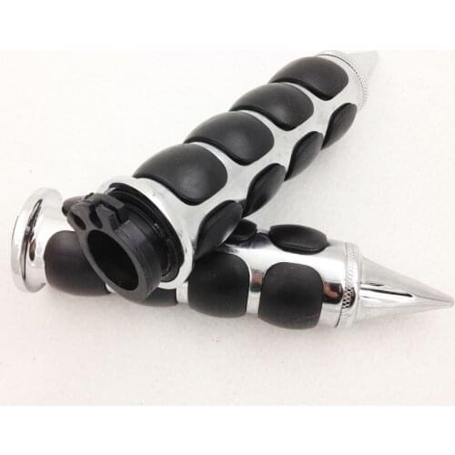 Aftermarket free shipping motorcycle parts Billet rubber 7/8'' Handlebar Grips for Honda Yamaha Suzuki Kawasaki bike chrome