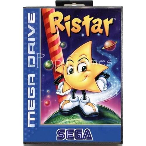 Ristar with Box for 16 bit Sega MD Game Card for Mega Drive for Genesis Video Console