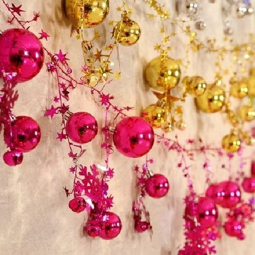 Christmas Festival Shop Decoration Ball String Five-pointed Starlight Ball Pull Flag Colored Ball Window Pendant Ceiling Supply