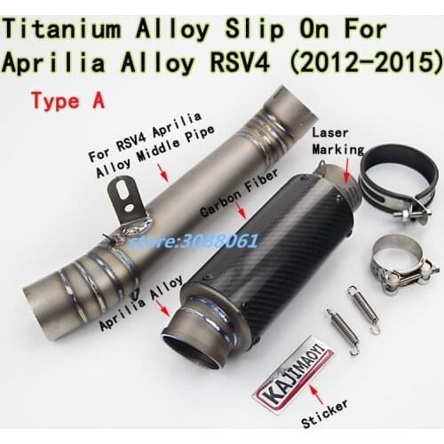 RSV4 Motorcycle Titanium Alloy Exhaust Full System Mid Link Pipe Carbon Muffler With Sticker For Aprilia RSV4 2012 2013 2014 15