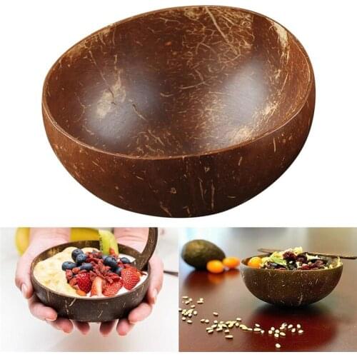 Coconut Bowl Wooden Bowls Rice Noodles Rice Soup Fruit Salad Bowl Kitchen Supplies Crafts Decoration Coco Bowl Wooden Bowl
