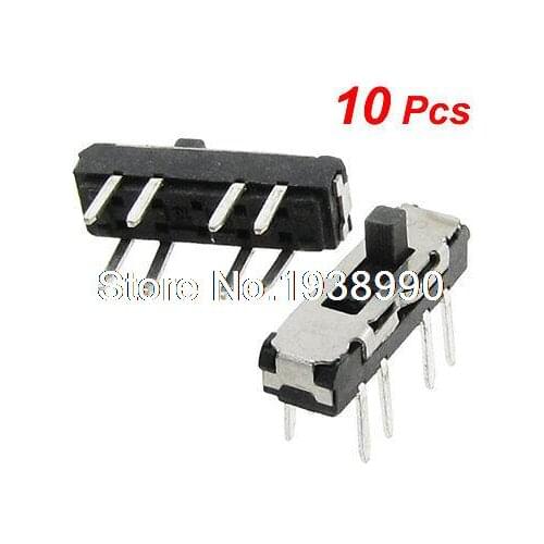10 Pcs Vertical Double Row 8 Pin On Off On 3 Position 2P3T Mini Slide Switch