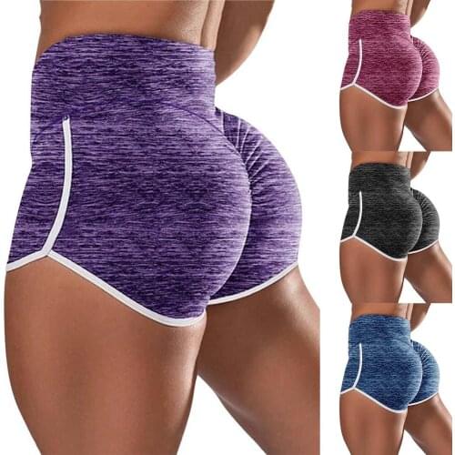 Women Sexy High Waist Sweat Absorbant Running Yoga Shorts Elastic Hot Pants