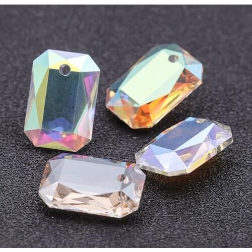 11x16mm Shiny Glass Pendants Colorful K9 Glass Rhinestone Beads Jewelry Making Accessories DIY Earring Making Stones