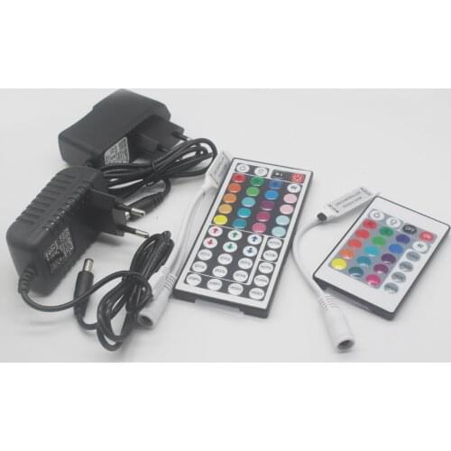 12V 1A 2A EU US Power Adapter Remote Controller IR 24Key 44Key For SMD 5050 3528 Led Strip