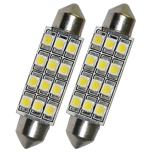 2 Pcs Car Dome 12 3528-SMD LED Bulb Light Interior Festoon Lamp 42mm White