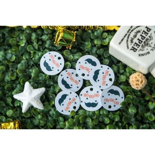 200 pcs 3.5cm round paper label Merry Christmas Gift box New years gifts Christmas decorations Candy Bag label