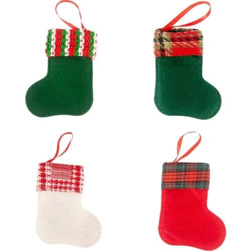 3/4Pc Deer Tree Pattern Tree Christmas Hanging Classic Stocking Packing Bag Christmas Children Candy Gift Hanging Decoration