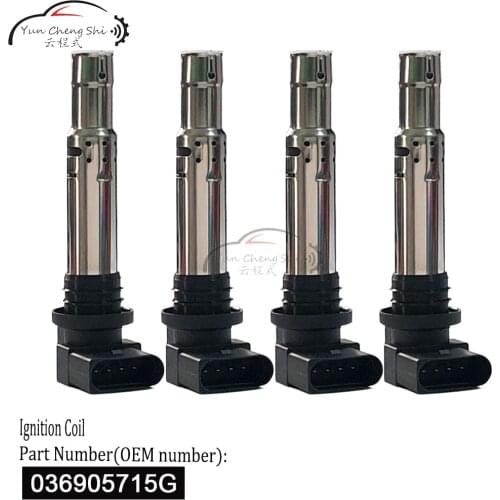 4 PCS Engine Ignition Coils For VW Caddy Beetle Polo Golf Touran Scirocco Passat Jetta Seat 09-12 036905715F 036905715G