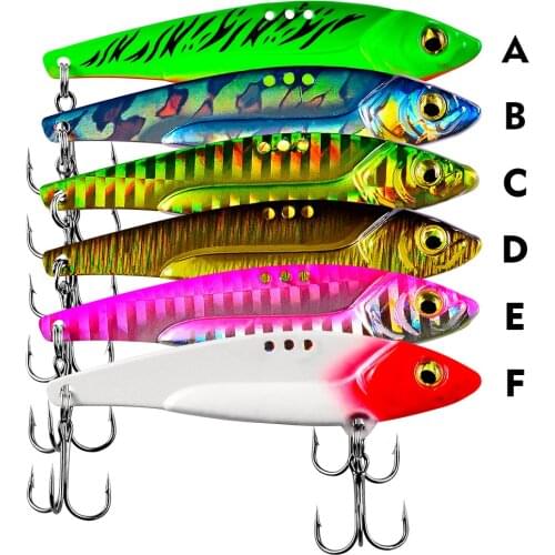 6Pcs/Lot 3D Eyes Metal Vib Blade Lure 5/7/12/17/20G Sinking Vibration Baits Artificial Vibe for Bass Pike Perch Fishing Peche