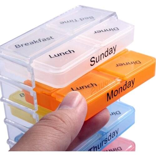 7 Days Pill Case Tablet Sorter Medicine Weekly Storage Box Container Organizer TK-ing