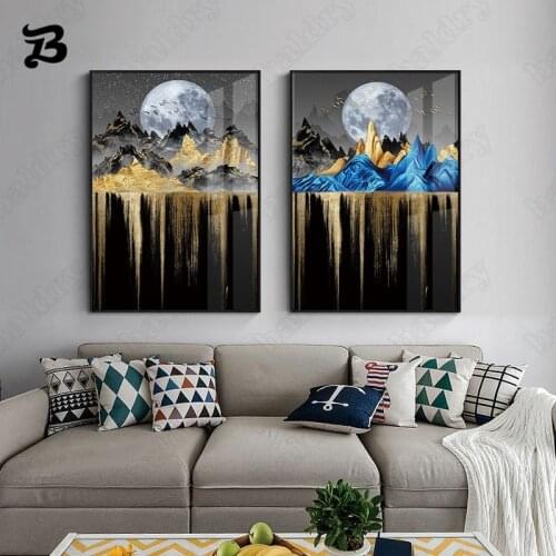 Abstract Poster Print Wall Art Landscape Deer Modern Posters Prints Luxury Decorative Wall Picture for Living Room Home Decor