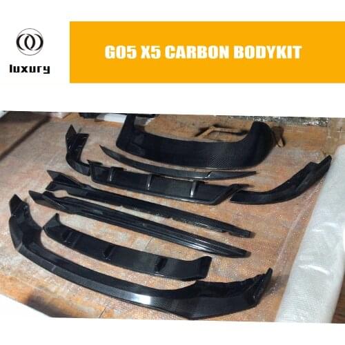 G05 X5 Carbon Fiber Bodykit Front Lip & Diffuser & Side Skirt & Spoiler for BMW G05 X5 With M Package 2019 UP
