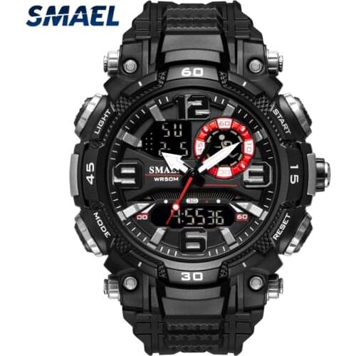 SMAEL Mens Watches Luxury Brand Sport Quartz Wristwatch Waterproof Luminous Digital Clock Military Men Watch Relogio Masculino