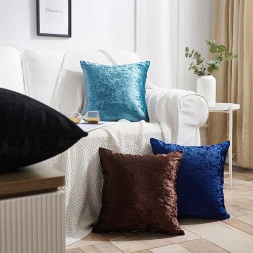 Black Pillow Cover Ice Velvet Nordic Cushion Cover For Living Room Sofa 45*45 Kussenhoes Shinny Home Decorative Throw Pillow
