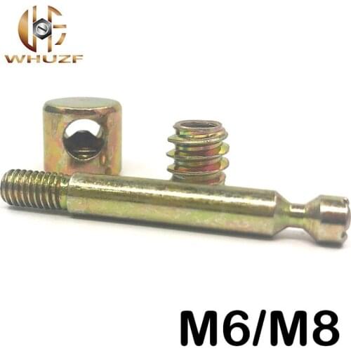 10PCS M6/M10 4 in 1 Furniture Screw Assembled pieces headboard horizontal hole childrens bed accessories screw nut