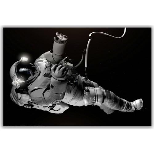 HT030 Spectacular Universe Earth And Moon Space Station Astronaut Silk Fabric Poster Art Decor Indoor Painting Gift