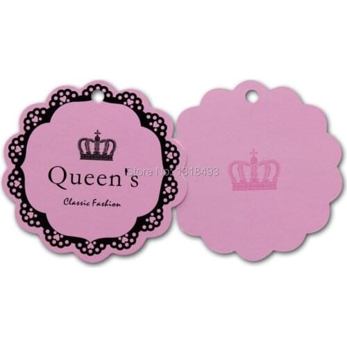 Customized round oval paper tags/400 gsm shape cutting cardboard hang tag/clothing paper swing tags/labels/garment printed label