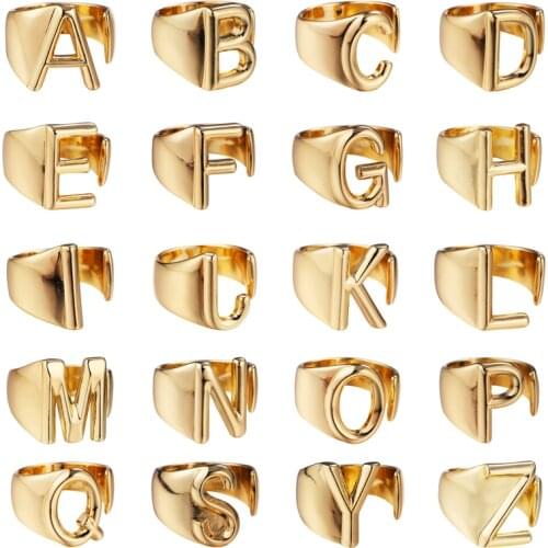Hiphop Name Letter Rings Adjustable Alphabet Ring For Women Men Unsex Hand Jewelry Ornament Fashion Accessories