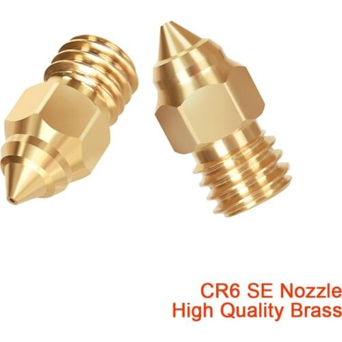 BIQU High Quality Brass CR6 SE Nozzle 0.4MM Filament 1.75MM 3D Printer Parts Upgrade For CR6-SE Hotend Extruder Block M6 Thread