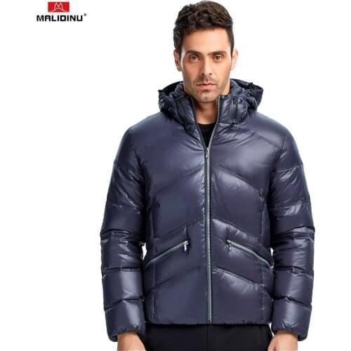MALIDINU 2020 New Down Jacket Men Winter Down Coat Mens Thick Warm Hooded Jackets Brand 70%White Duck Down Outwear Men -30C