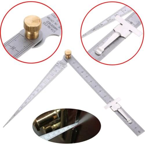 JUSTINLAU 0-15mm 2 in 1 Metric Feeler Gauge Drill Hole Welding Taper Gauge With Ruler