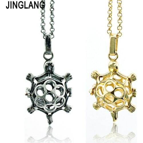 Fashion Angel Necklace Baby Harmony Musical Chime Bells Copper Tortoise Cage Pendant Necklace For Women Jewelry