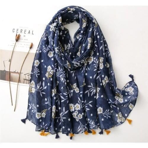 Fashion Scarf Women Lightweight Floral Flower Paisley Striped Print Shawls For Spring Fall Scarves Oversized Cape Tassels Wrap