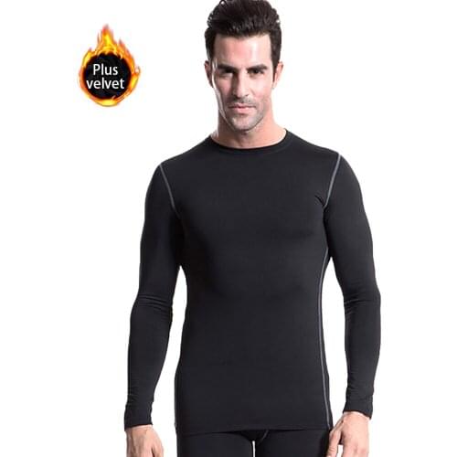Men Sports Thermal Shirt Quick Dry Tight Long Sleeve Running T-shirt Compression Underwear Gym Fitness Exercise Sportswear