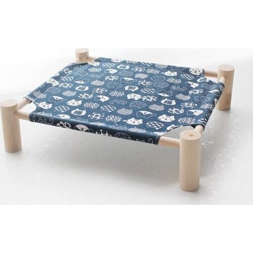 Pet Cat Bed House Sleeping Mat Breathable Wood Cat Hammock Portable Easy To Remove Wash Cat Camp Bed Pet Supplies