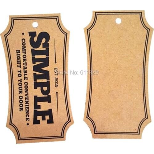 Custom retro clothing kraft paper tags/shape cutting labels/garment tags printing/clothing main label/woven label 1000 pcs a lot