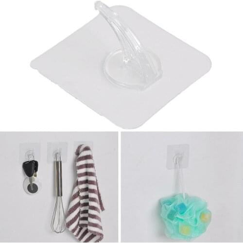 Strong Adhesive Wall Hook Kitchen Bathroom Seamless Invisible Mini Waterproof Transparent Storage Hook