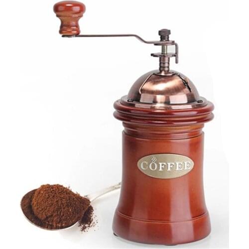 Manual Wooden Coffee Grinder Hand Grinding Machine Retro Style Design Coffee Bean Food Pepper Mills Vintage Maker Kitchen Tools