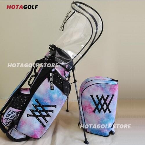 Womens fashion Starry sky pink Golf stand bag waterproof Golf Bag with Two ball caps
