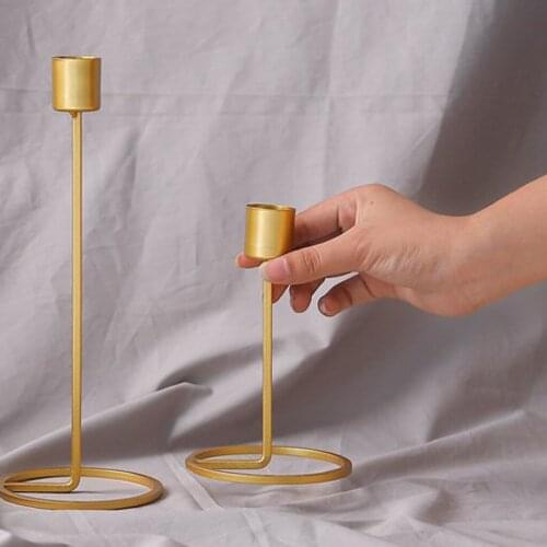 Vintage Iron Candle Holder Candlestick Tealight Wedding Party Home Decor Gold
