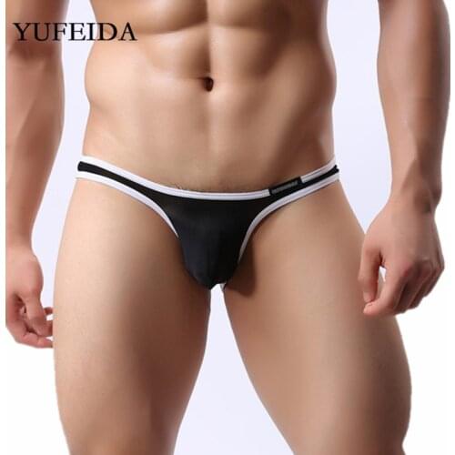 YUFEIDA Sexy Mens Briefs Underwear Bikini Smooth Low Rise Underpants Comfortable Male Gay Sissy Panties Big Penis Pouch Swimwear