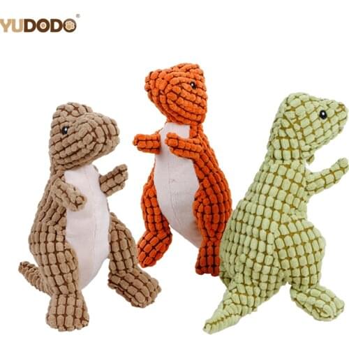 Dog Chew Toy 3 Types Dinosaur Shape Corn Kernels Material Pet Dog Toys Resistant To Biting Squeakers Toy For Puppy Large Dog