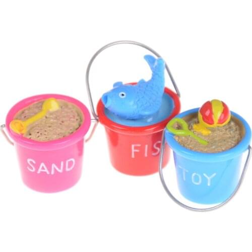 1/12 DIY Mini Sand Beach Buckets Ornaments Dollhouse Miniature Model Toys Scene 1:12 Dollhouse Accessories Randomly